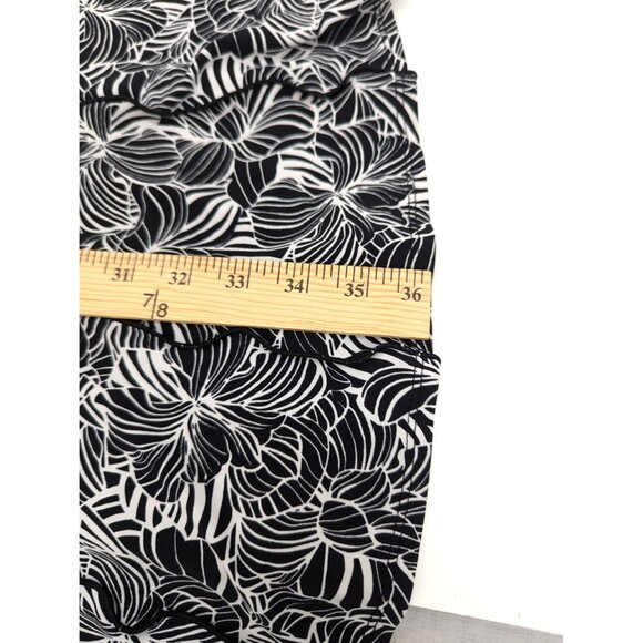 Perceptions New York Women Black and White Floral Design Sleeveless Dress Sz 12 - Picture 7 of 9